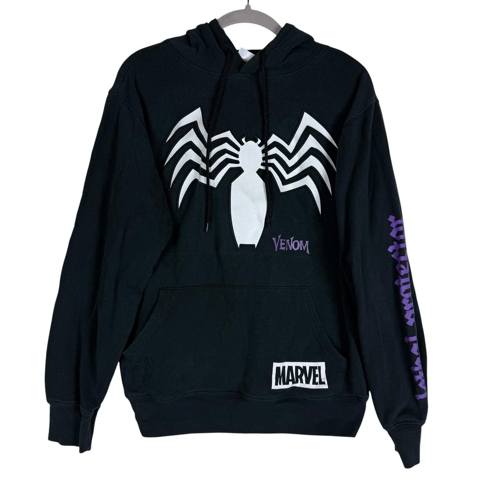 Marvel Venom Hoodie Mens Small Black Pullover Fleece Graphic‎ Lethal Protector